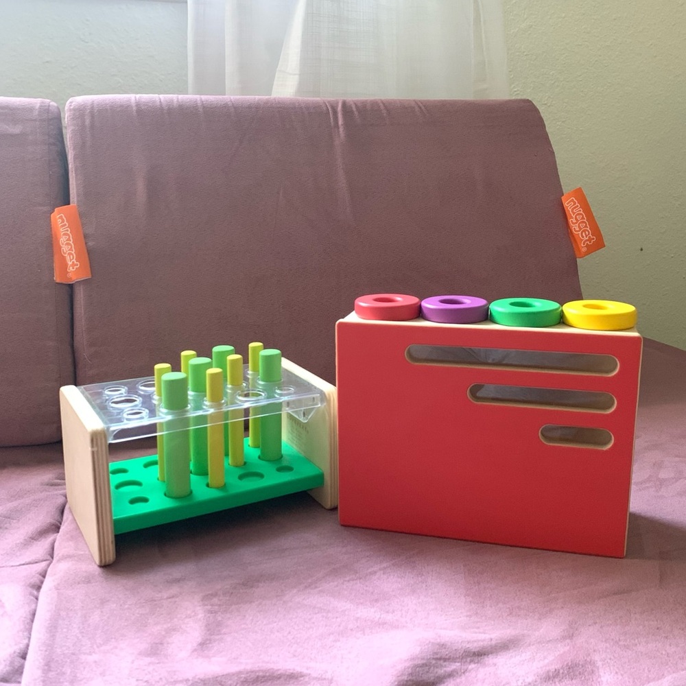 Lovevery Bundle Count & Slide Chute and Wooden Posting Stand Toy